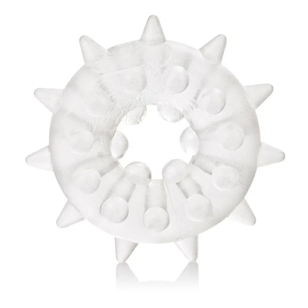 California exotic clear stretchy textured cock ring - peaches and screams