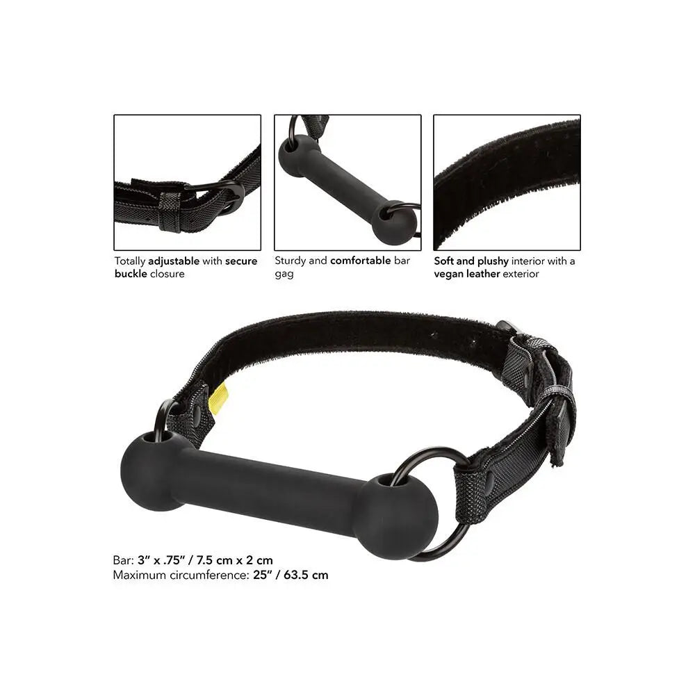 California exotic faux leather gag with silicone bar - peaches and screams