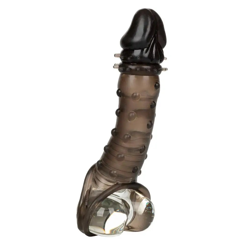 California exotic jelly grey stretchy penis sleeve with ring - peaches and screams