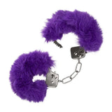 California exotic purple ultra fluffy furry metal cuffs - peaches and screams
