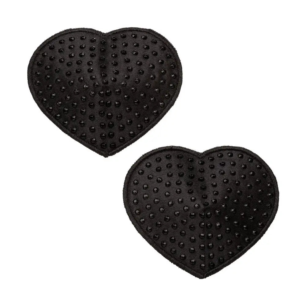 California exotic radiance black heart rhinestone pasties - peaches and screams