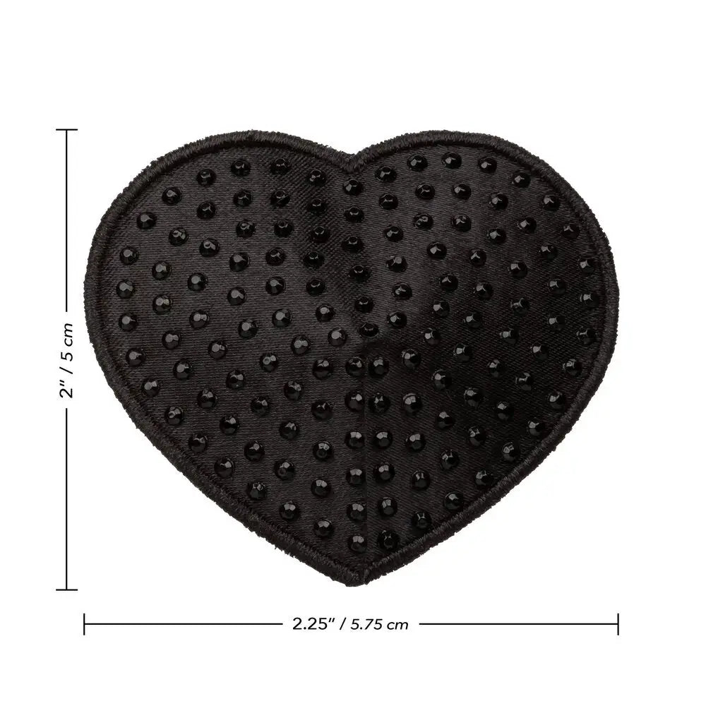 California exotic radiance black heart rhinestone pasties - peaches and screams