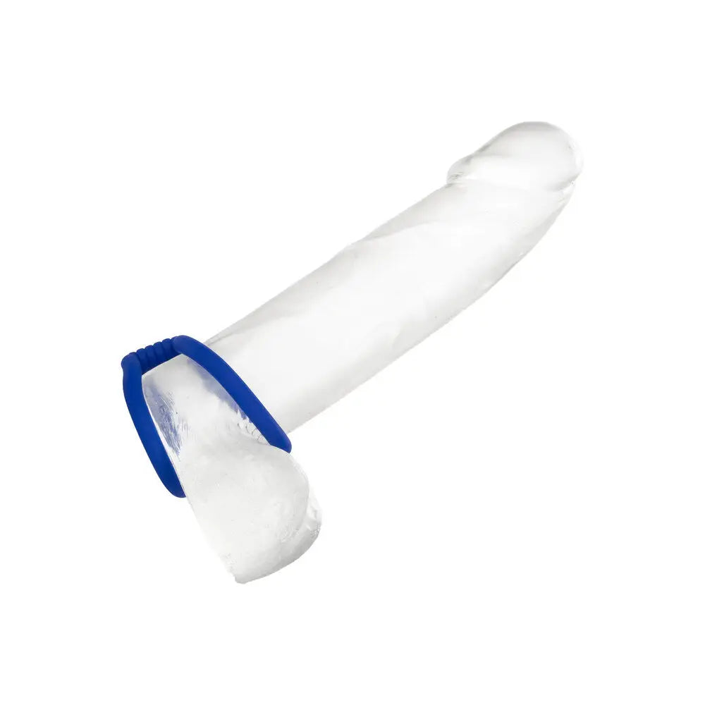 California exotic silicone blue dual cock cage - peaches and screams