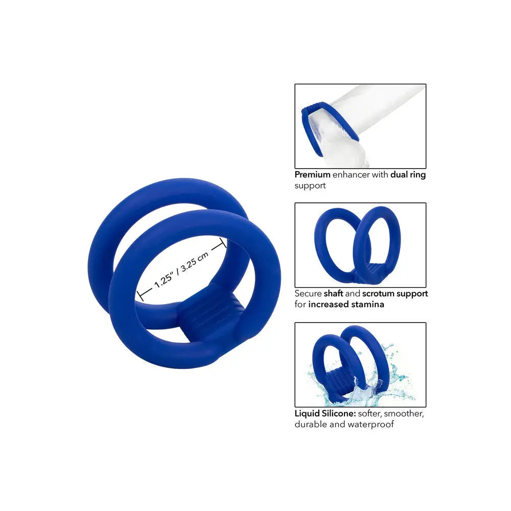California exotic silicone blue dual cock cage - peaches and screams