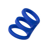 California exotic silicone blue triple ring cock cage - peaches and screams
