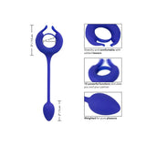 California exotic silicone blue weighted cock ring and egg - peaches and screams