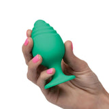 California exotic silicone green suction cup butt plug set - peaches and screams