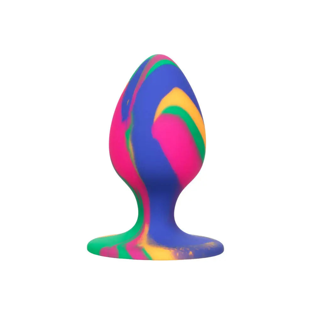 California exotic silicone medium 3 inch tie dye butt plug - peaches and screams