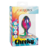 California exotic silicone medium 3 inch tie dye butt plug - peaches and screams