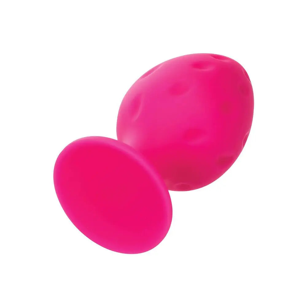 California exotic silicone pink butt plug suction cup set - peaches and screams