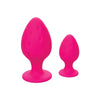 California exotic silicone pink butt plug suction cup set - peaches and screams