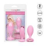 California exotic silicone pink crystal booty duo butt plugs - peaches and screams