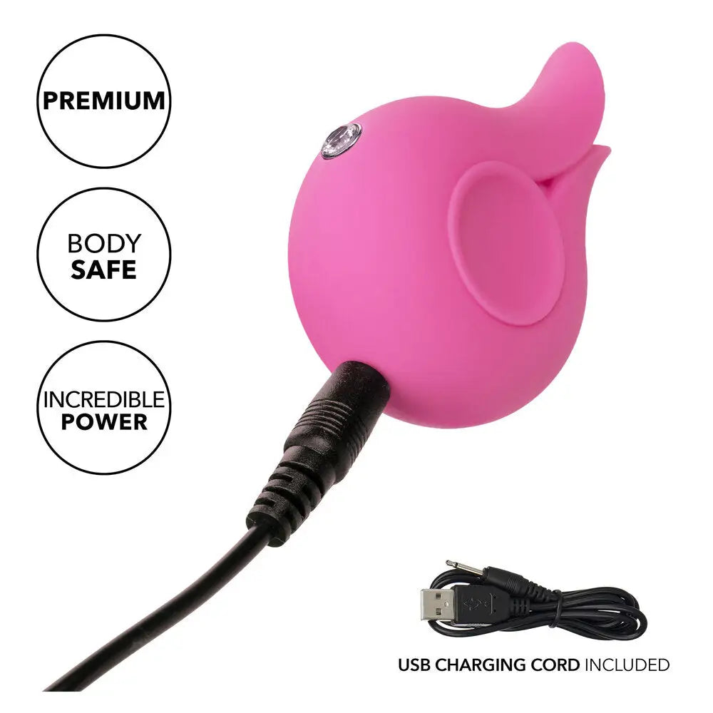 California exotic silicone pink flickering clitoral stimulator - peaches and screams