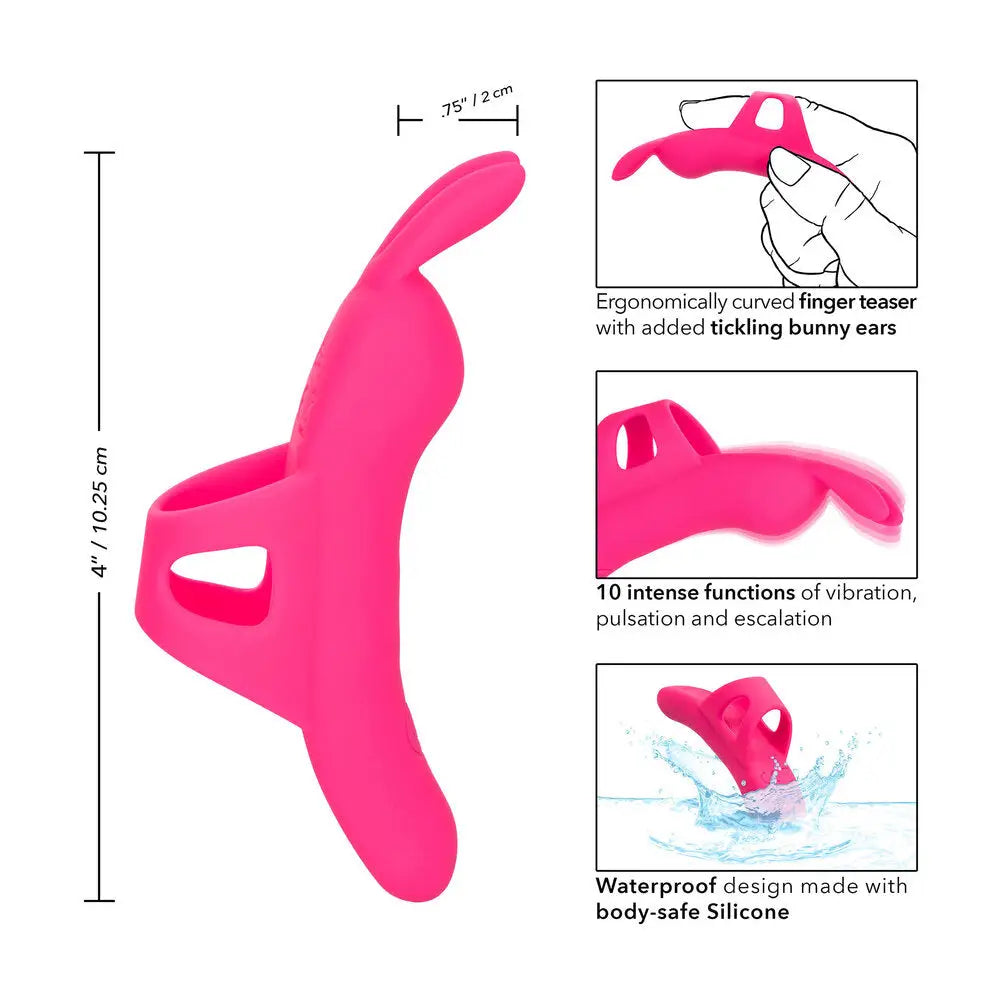 California exotic silicone pink rechargeable finger vibrator - peaches and screams