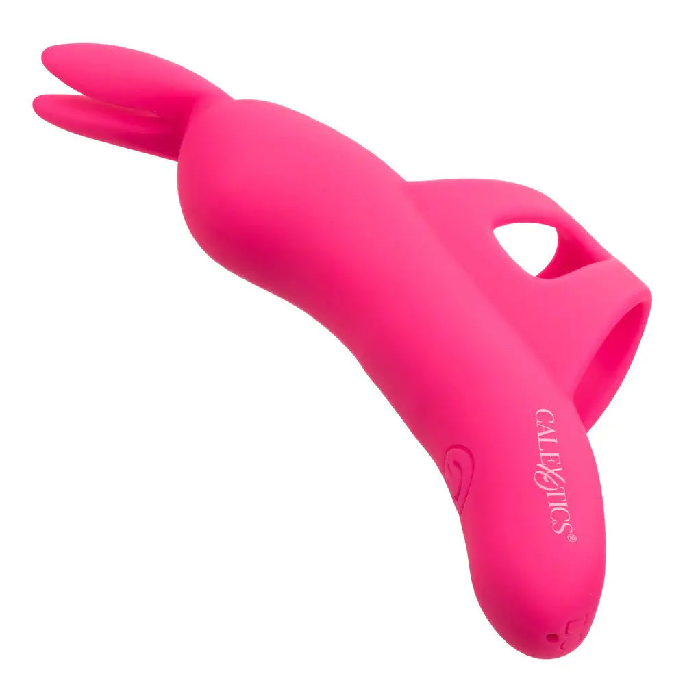 California exotic silicone pink rechargeable finger vibrator - peaches and screams