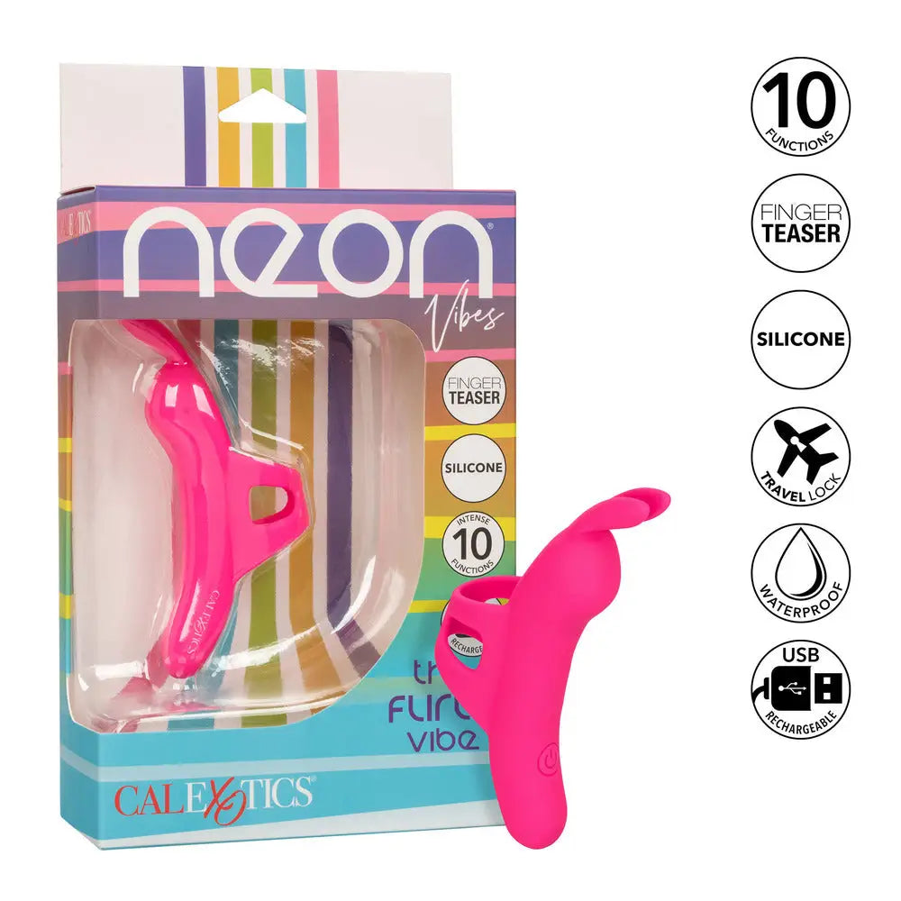 California exotic silicone pink rechargeable finger vibrator - peaches and screams