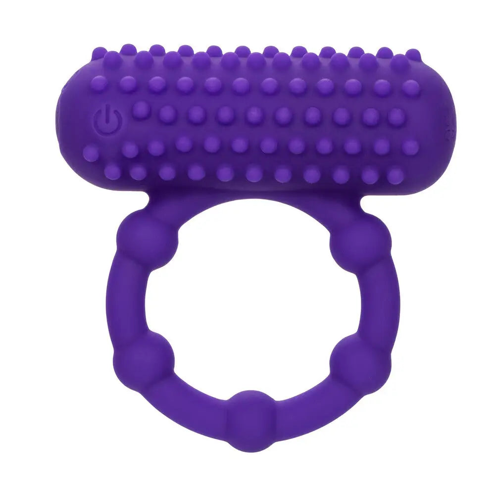 California exotic silicone purple rechargeable beaded ring - peaches and screams