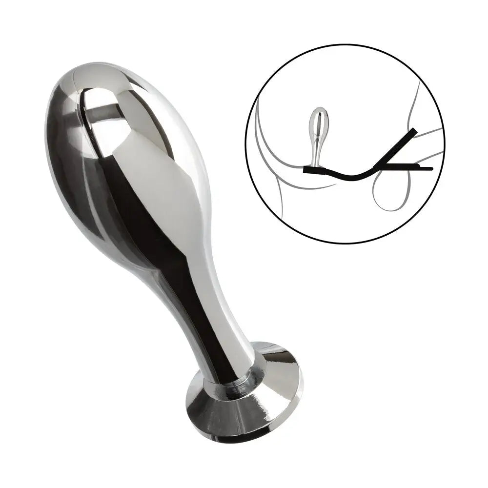 California Exotic Stainless Steel Metal Teardrop Plug And Cockring - Peaches and Screams
