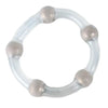 California exotic stretchy clear metallic beaded cock ring - peaches and screams