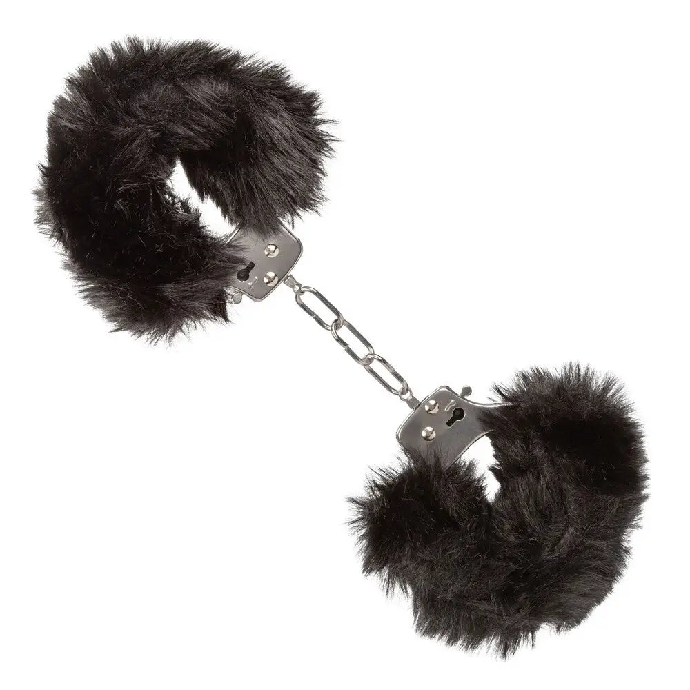 California exotic ultra fluffy furry metal cuffs with keys - peaches and screams