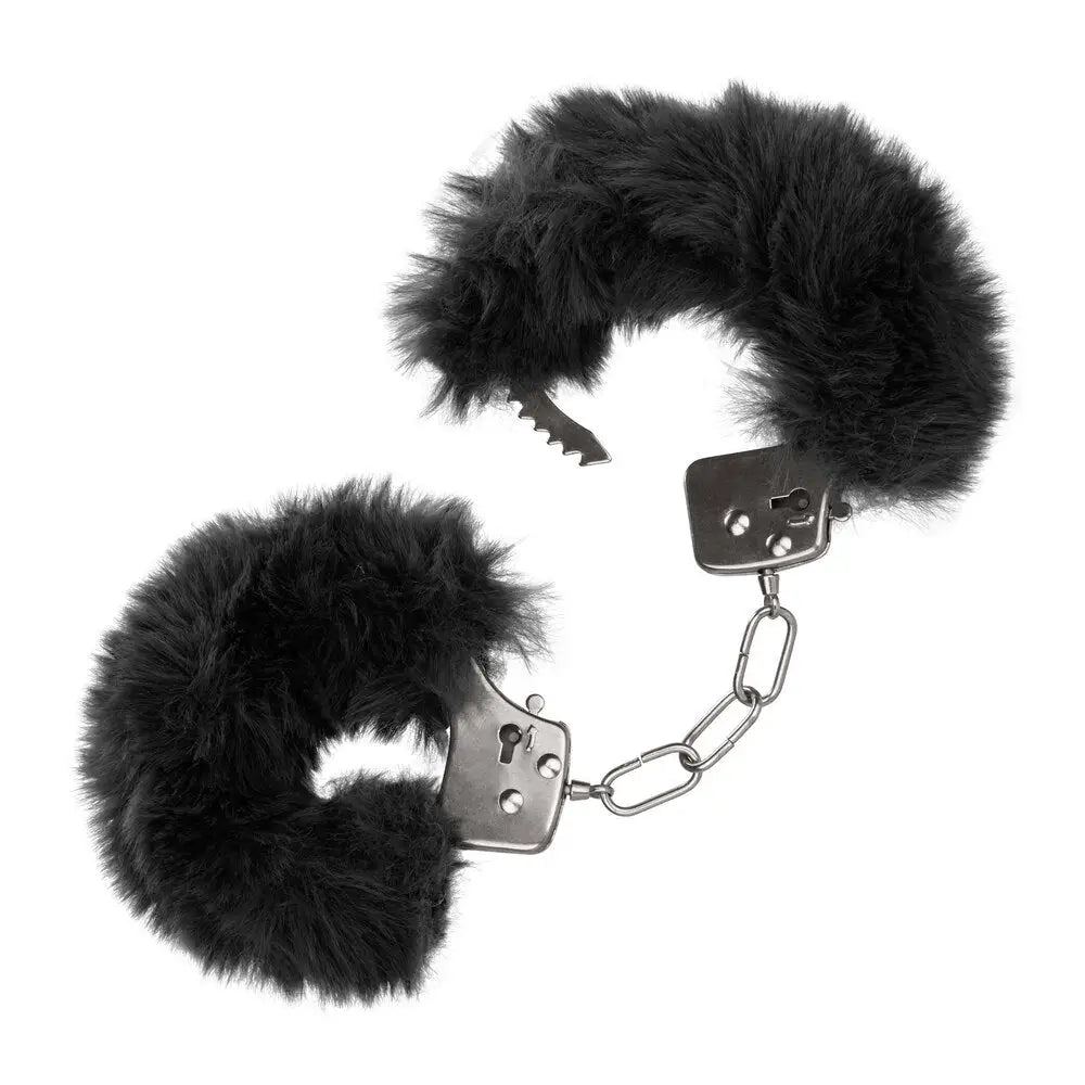 California exotic ultra fluffy furry metal cuffs with keys - peaches and screams