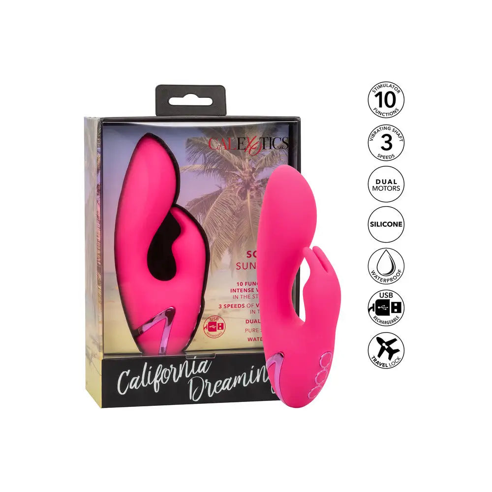 California Silicone Pink Rechargeable G-spot Vibrator With Clit Stim - Peaches and Screams
