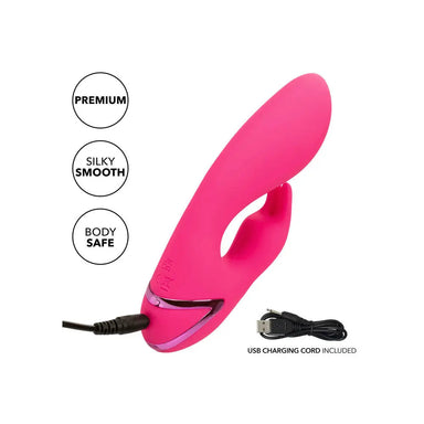 California Silicone Pink Rechargeable G - spot Vibrator With Clit Stim - Peaches and Screams