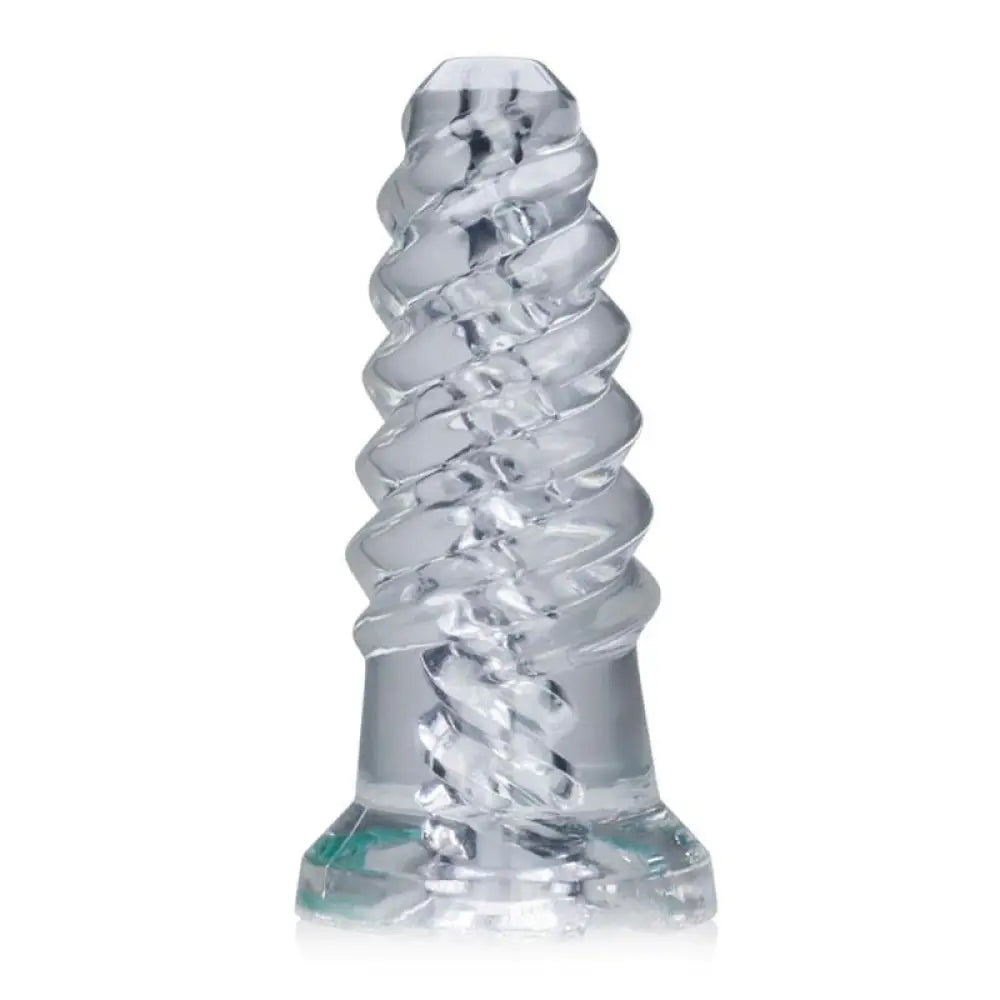 Clear oxballs screwd 7 inch squishy jackoff sheath - peaches and screams