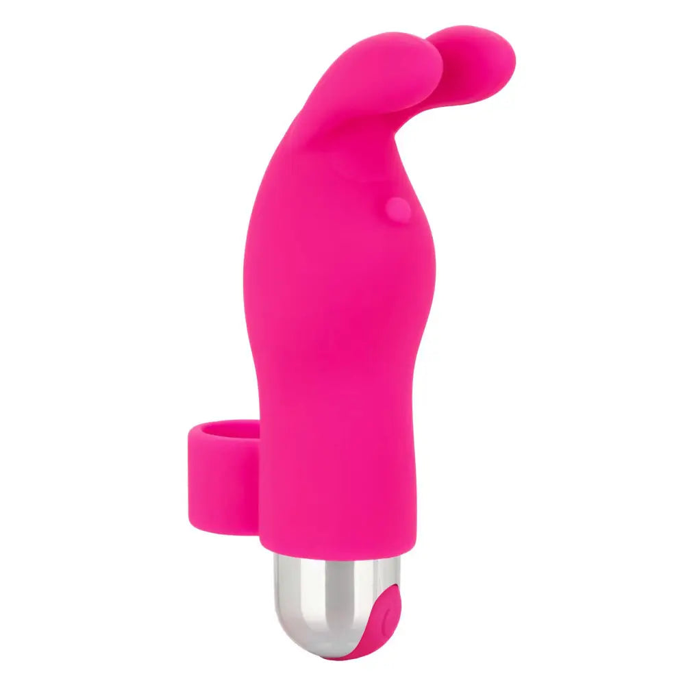 Colt 4 inch pink silicone rechargeable bunny finger vibrator - peaches and screams
