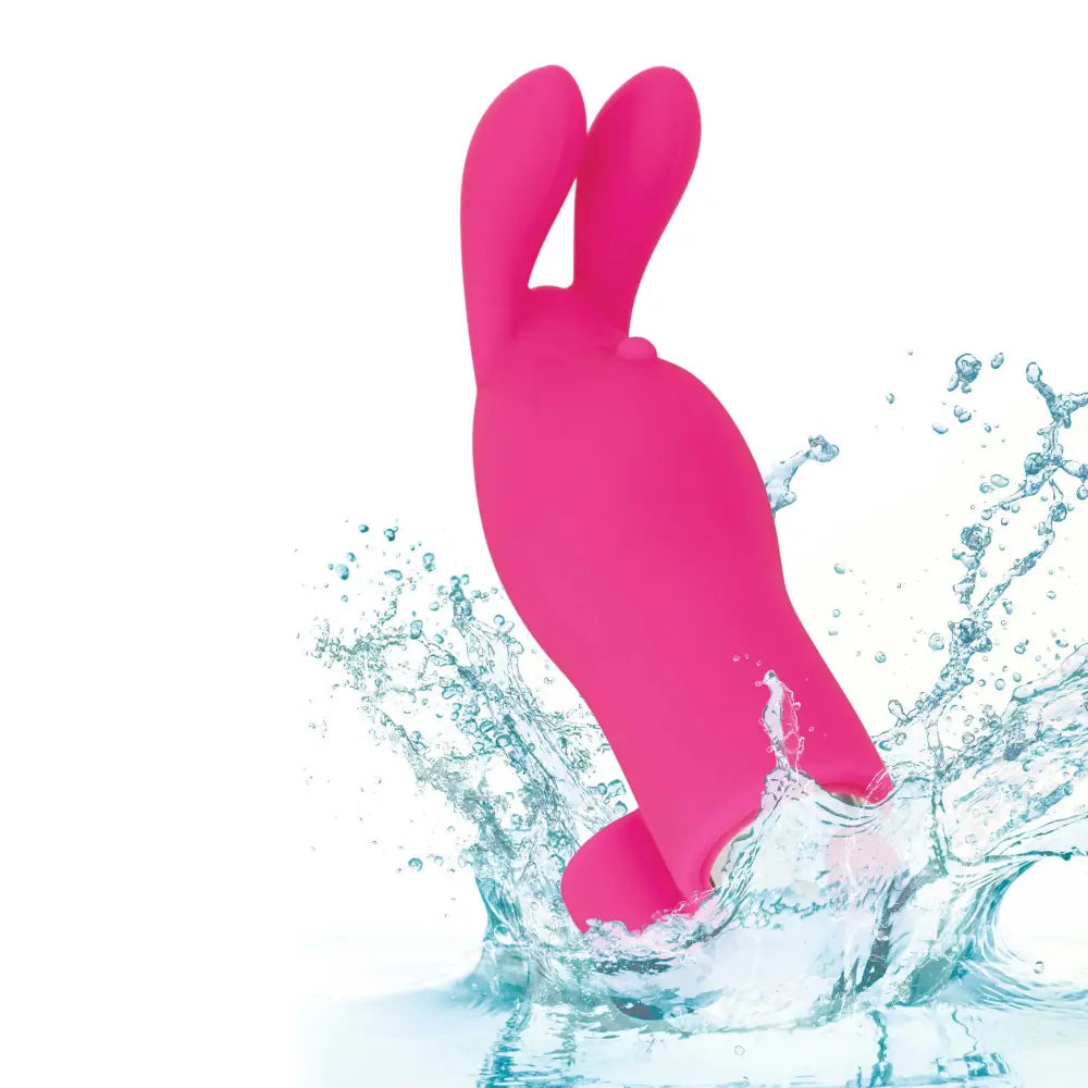 Colt 4 inch pink silicone rechargeable bunny finger vibrator - peaches and screams