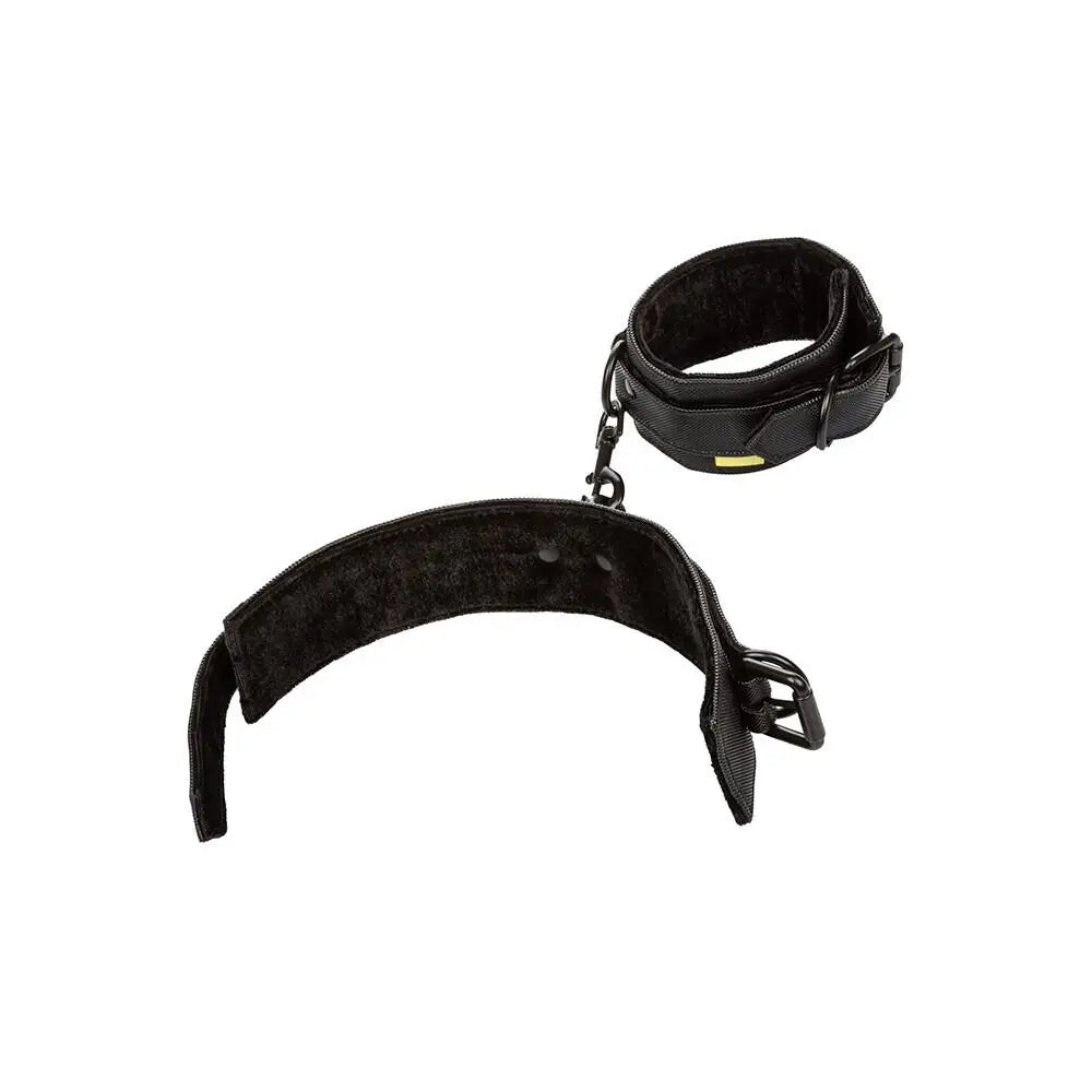 Colt faux leather black bondage ankle cuffs for couples - peaches and screams