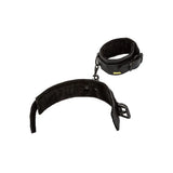 Colt faux leather black bondage ankle cuffs for couples - peaches and screams