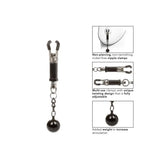 Colt metal black weighted twist nipple clamps 5 inch - peaches and screams
