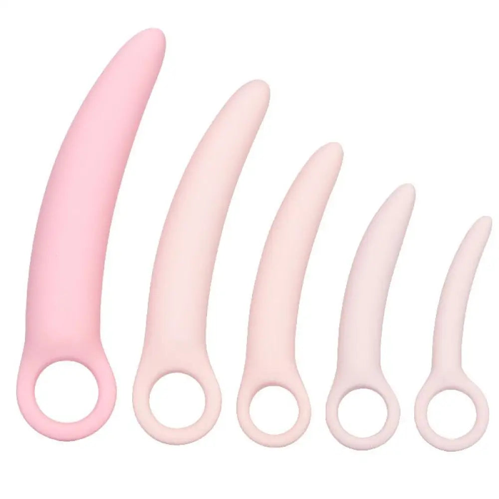 Colt pink 5 piece silicone dilator kit with finger loops - peaches and screams