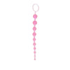Colt pink bendable jelly anal beads with finger loop 13 inch - peaches and screams