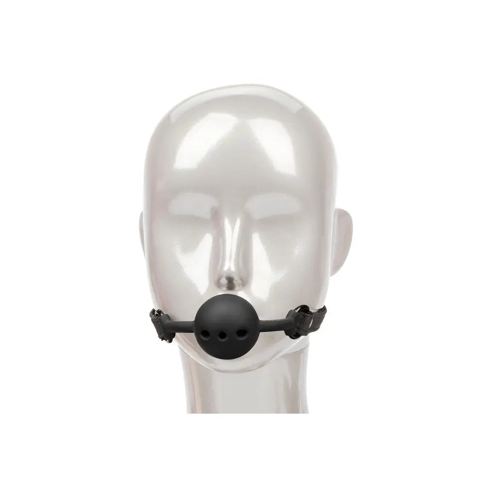 Colt silicone black breathable bondage ball gag with buckle - peaches and screams