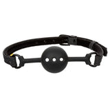 Colt silicone black breathable bondage ball gag with buckle - peaches and screams