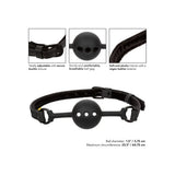 Colt silicone black breathable bondage ball gag with buckle - peaches and screams