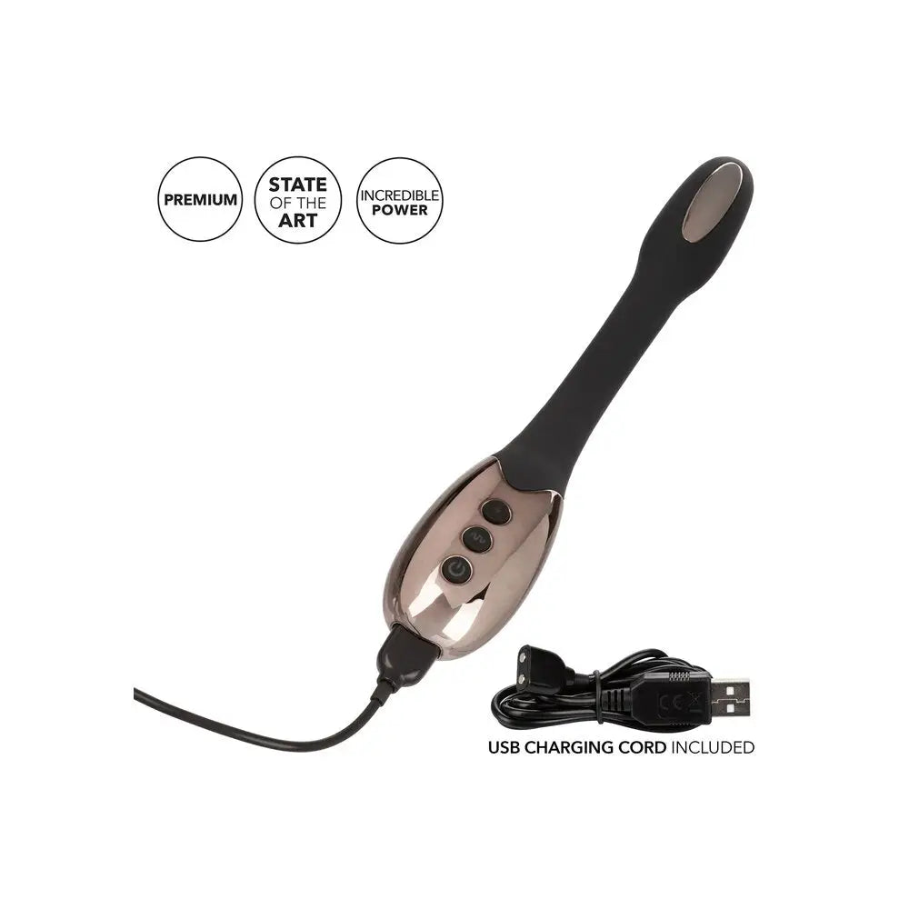 Colt silicone black estim 5 speed rechargeable massager - peaches and screams
