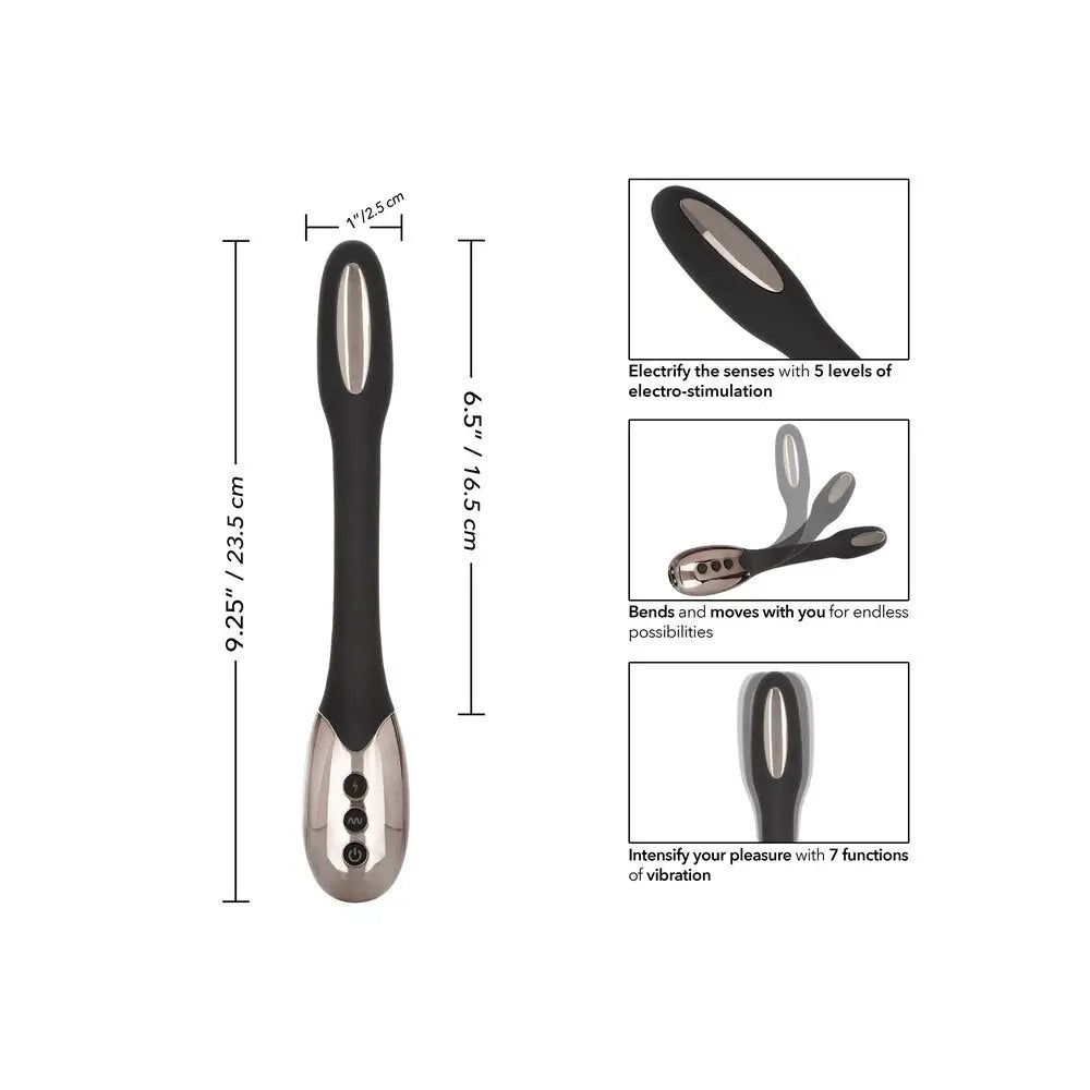 Colt silicone black estim 5 speed rechargeable massager - peaches and screams