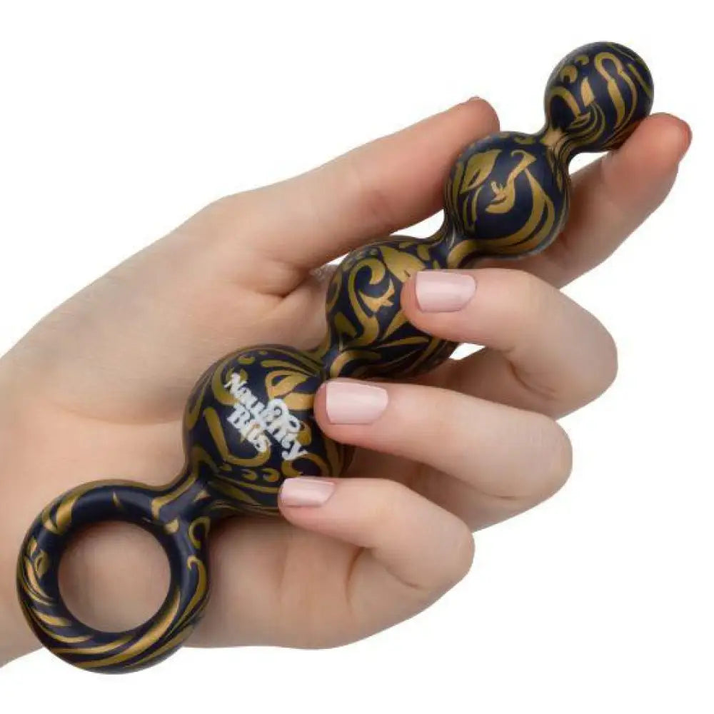 Colt silicone black splashproof large anal beads 5 inch - peaches and screams