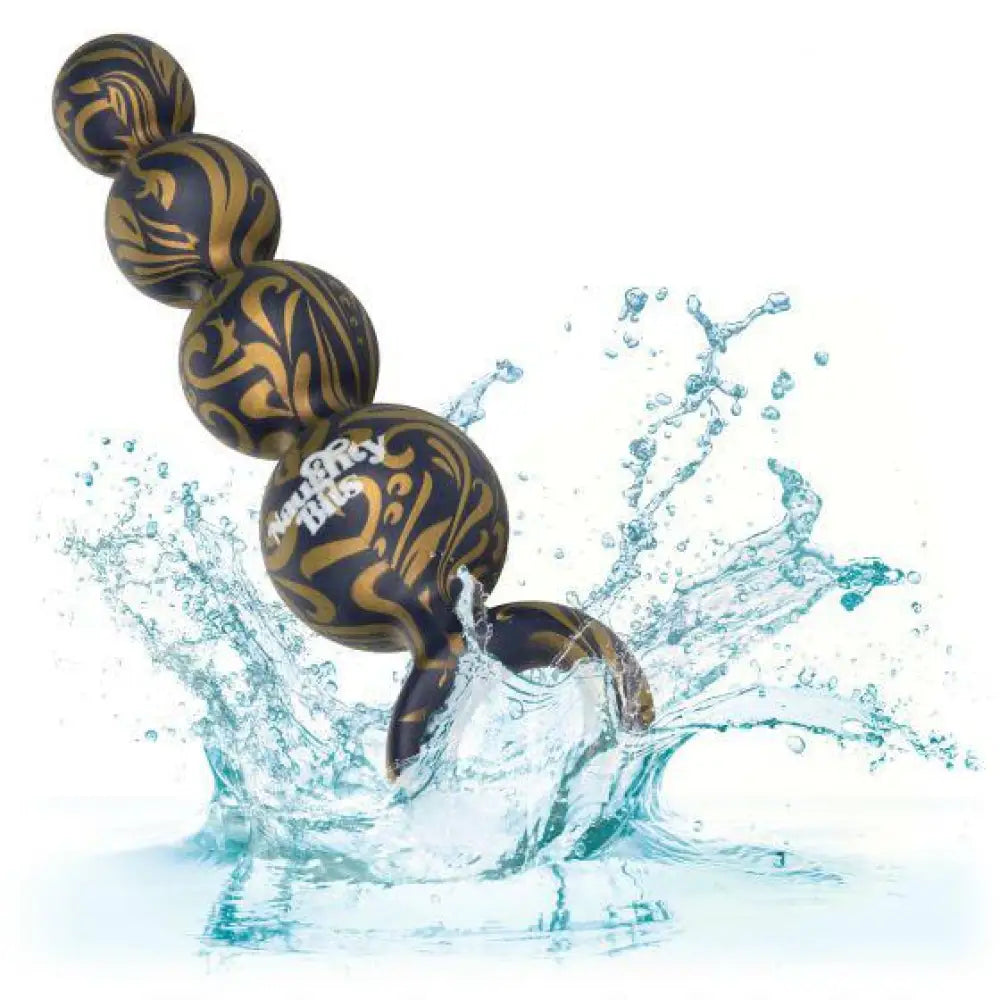 Colt silicone black splashproof large anal beads 5 inch - peaches and screams