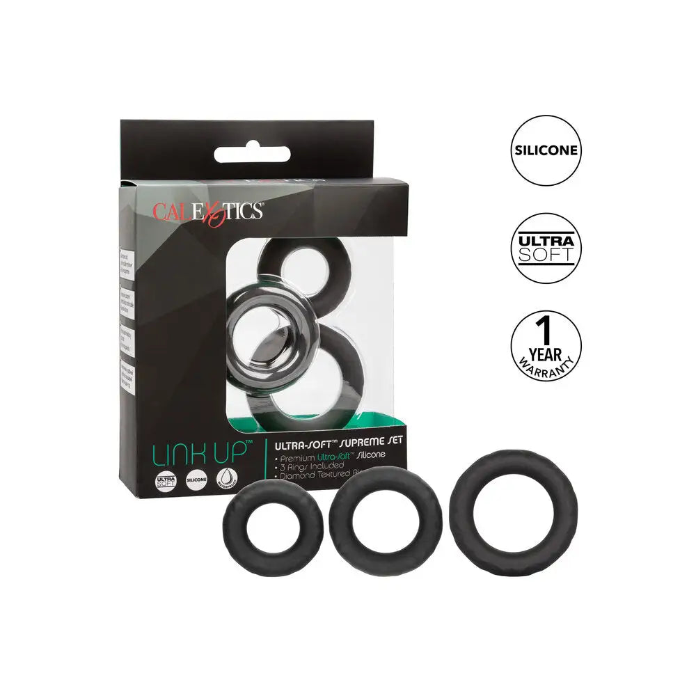 Colt silicone black stretchy ultra soft cock ring 3 pack - peaches and screams