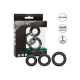 Colt silicone black stretchy ultra soft cock ring 3 pack - peaches and screams