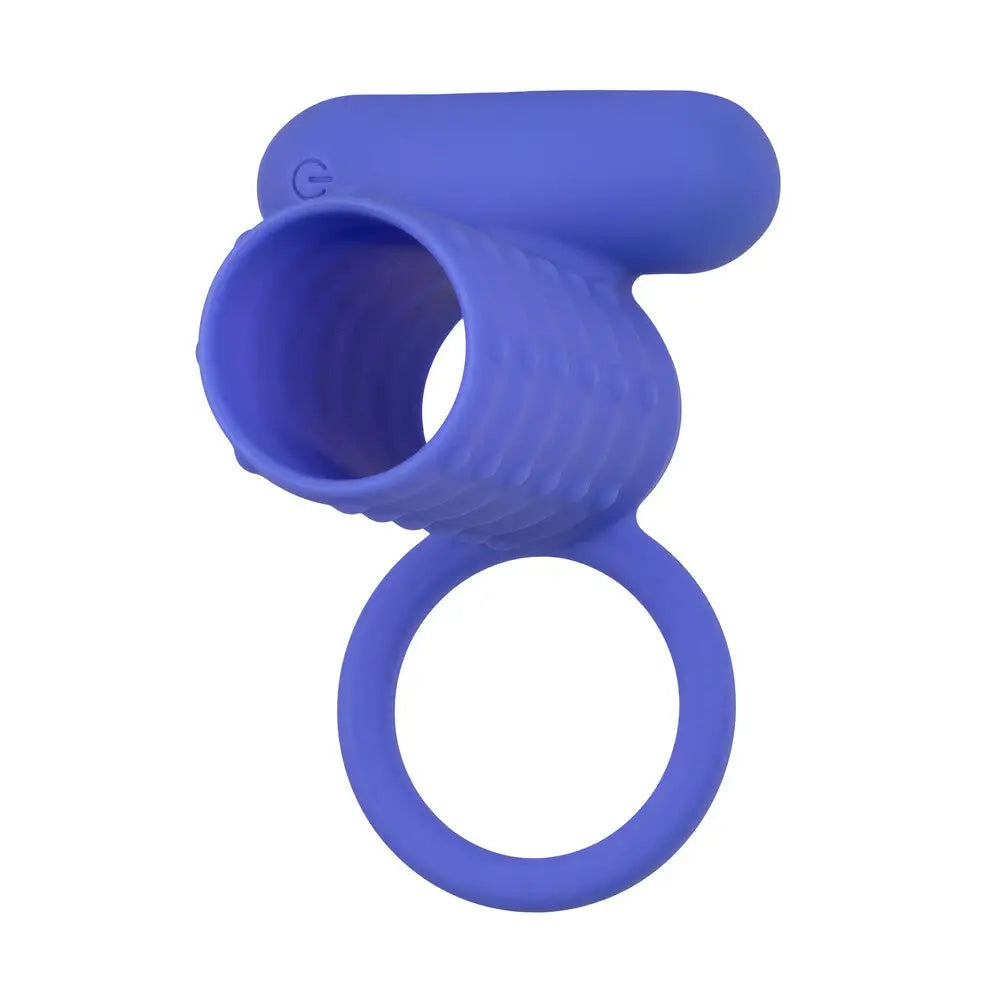 Colt silicone blue rechargeable vibrating penis sleeve cock ring - peaches and screams