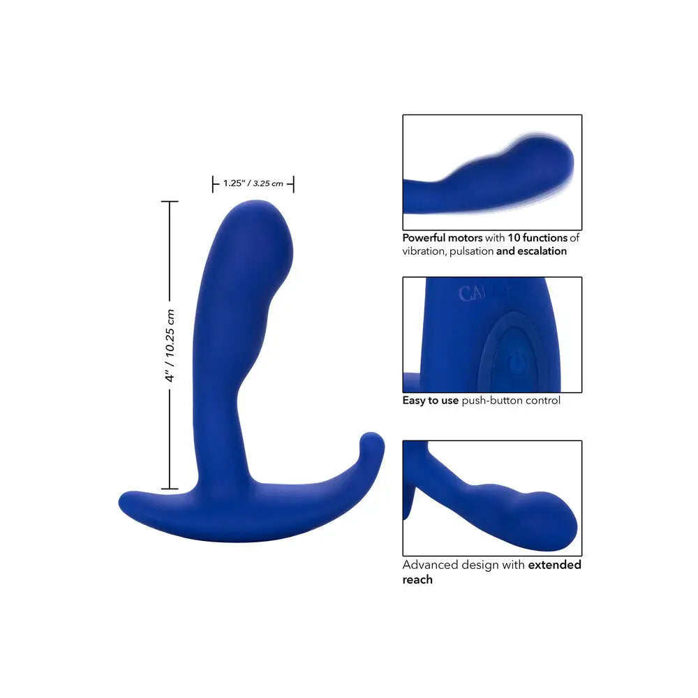 Colt silicone blue rechargeable waterproof anal probe 5 inch - peaches and screams