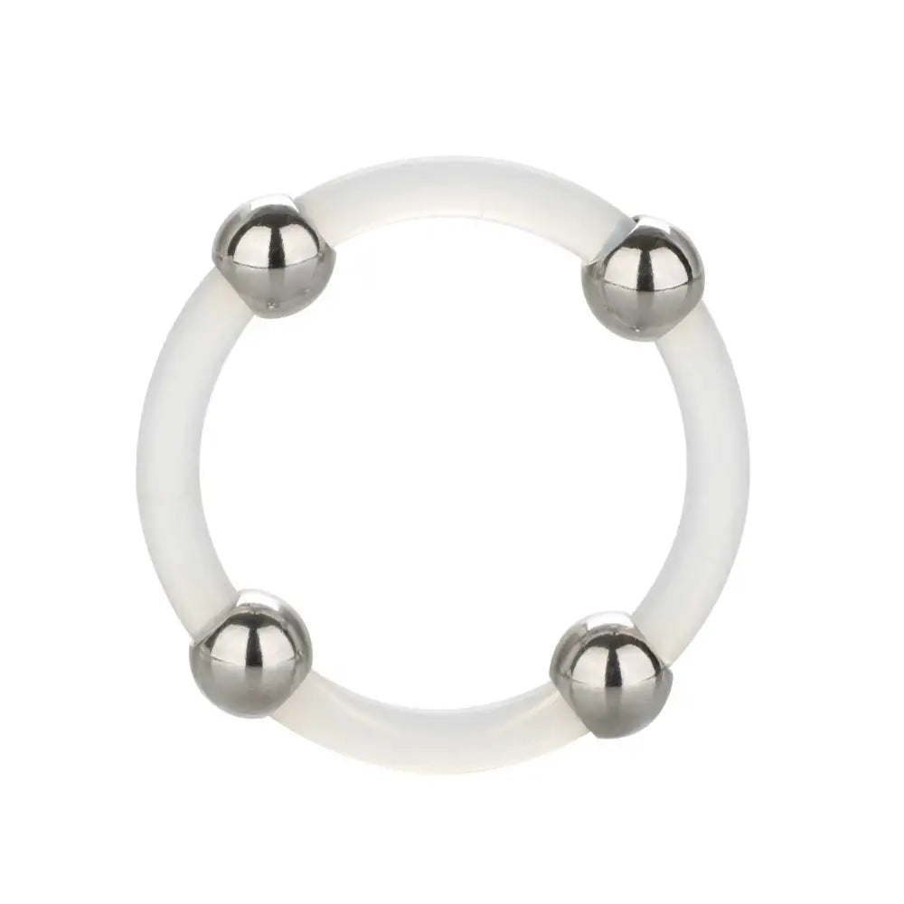 Colt silicone clear steel beaded stretchy cock ring - peaches and screams