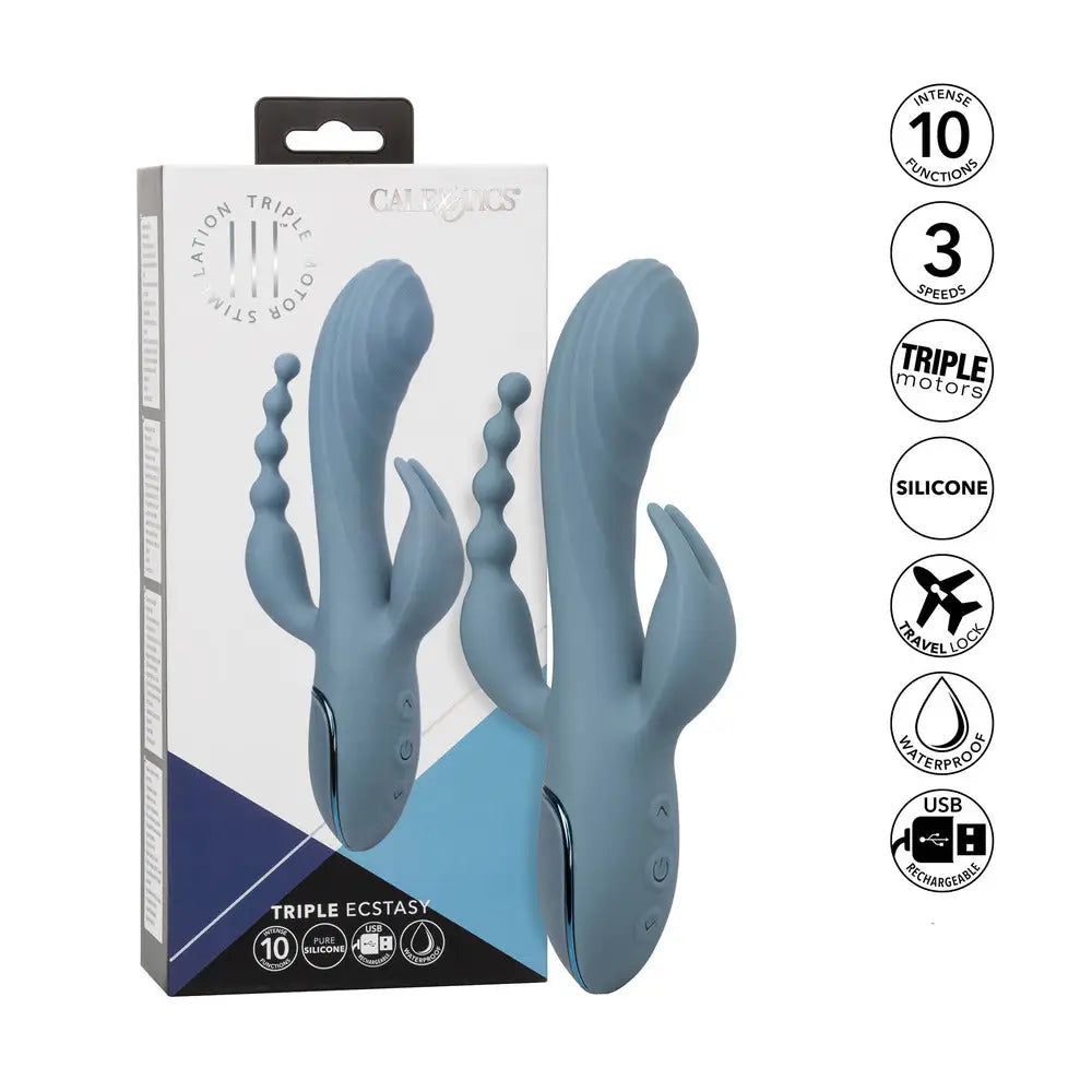 Colt Silicone Grey Rechargeable Triple Motor Stimulator - Peaches and Screams
