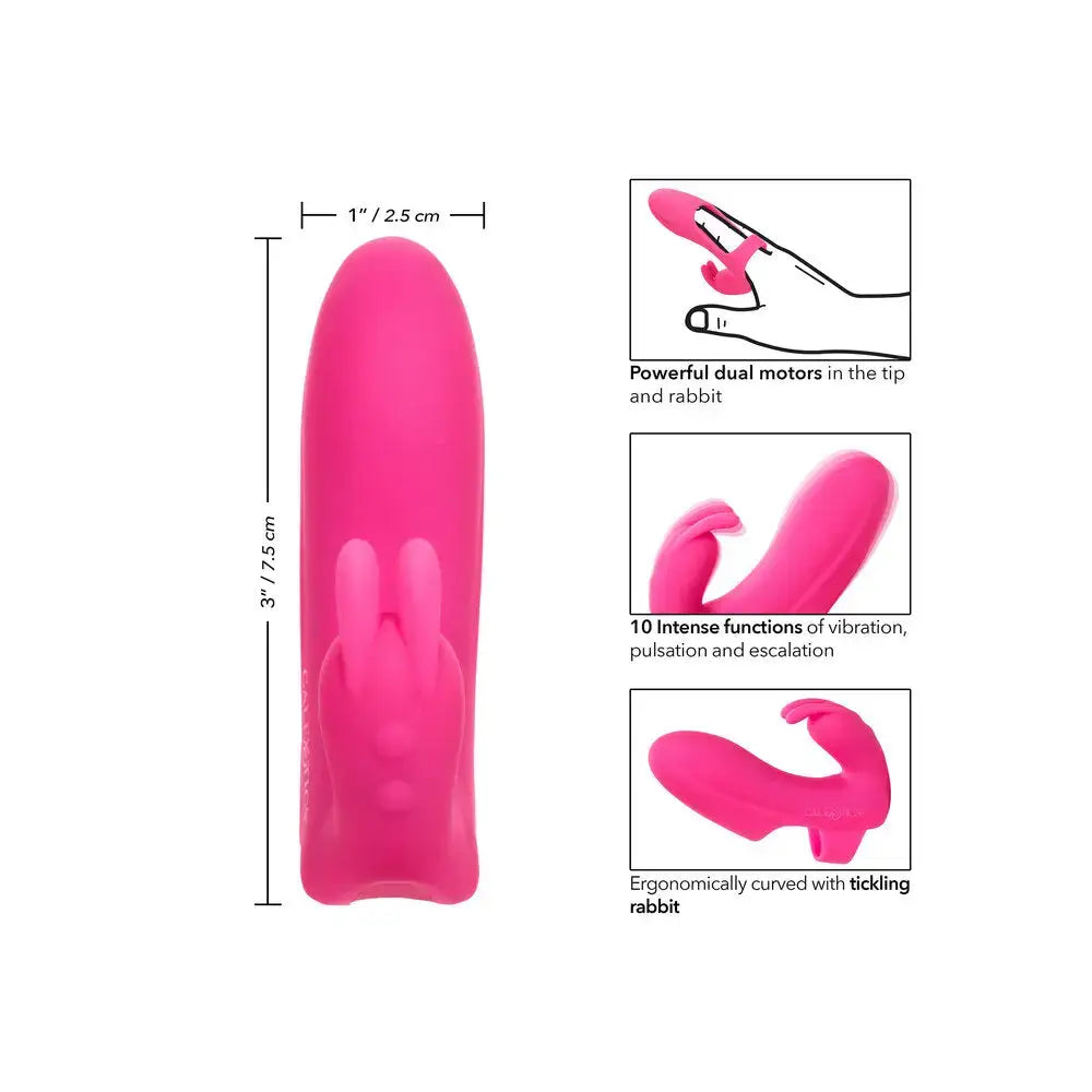 Colt silicone pink rechargeable rabbit finger vibrator - peaches and screams