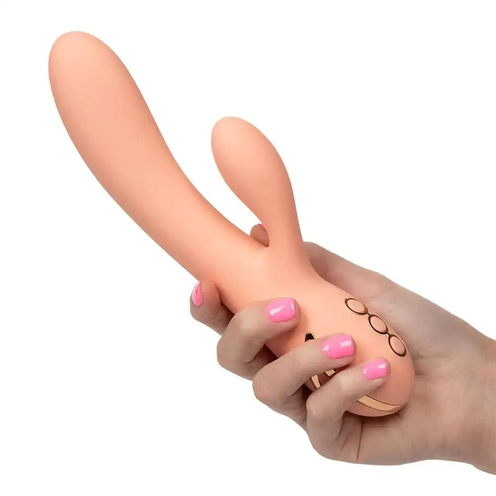 Colt silicone pink rechargeable rabbit vibrator 8 inch - peaches and screams